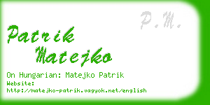 patrik matejko business card